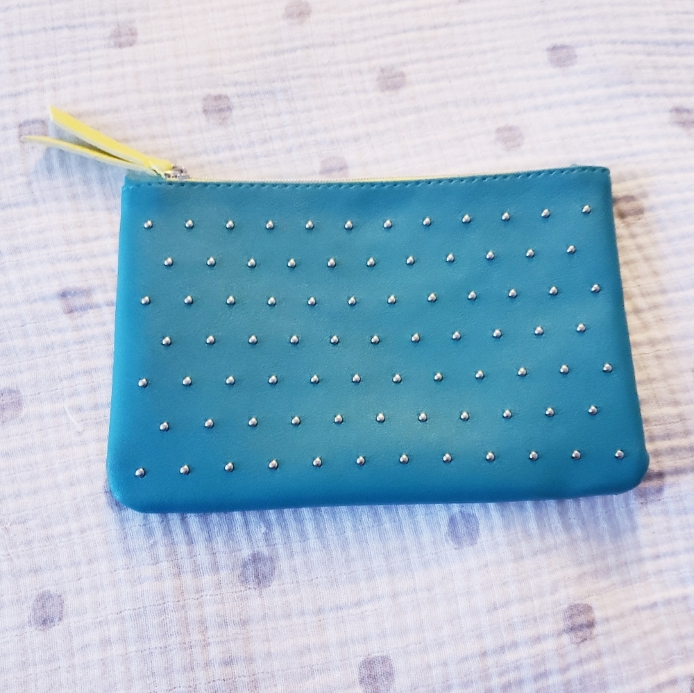 Turquoise Studded Ipsy Cosmetic Bag.